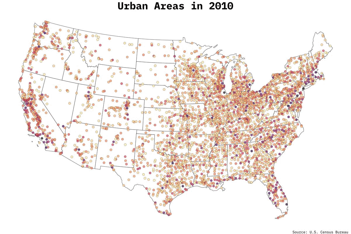 Urban Areas in 2010 and 2020